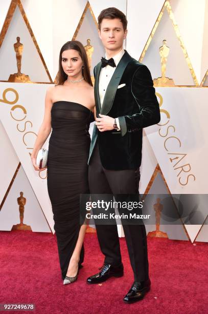 Ansel Elgort and Violetta Komyshan attend the 90th Annual Academy Awards at Hollywood & Highland Center on March 4, 2018 in Hollywood, California.