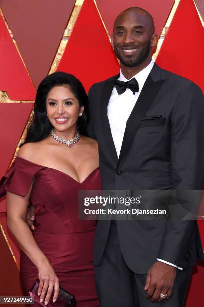 Kobe Bryant and Vanessa Laine Bryant attends\ the 90th Annual Academy Awards at Hollywood & Highland Center on March 4, 2018 in Hollywood, California.