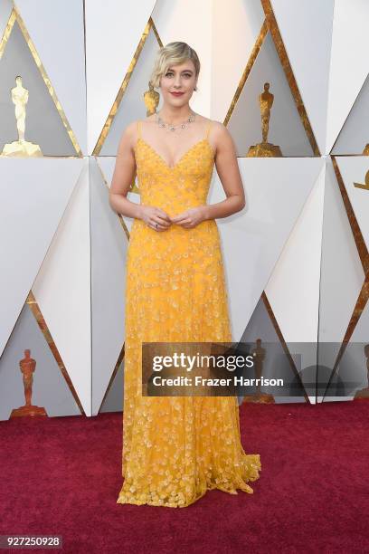 Greta Gerwig attends the 90th Annual Academy Awards at Hollywood & Highland Center on March 4, 2018 in Hollywood, California.