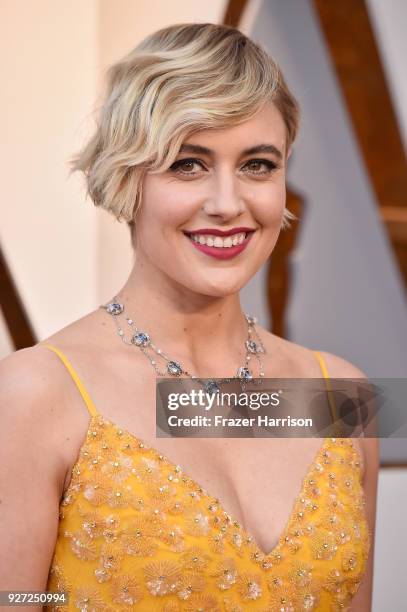 Greta Gerwig attends the 90th Annual Academy Awards at Hollywood & Highland Center on March 4, 2018 in Hollywood, California.