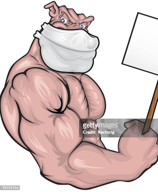 pig flu - animal muscle stock illustrations