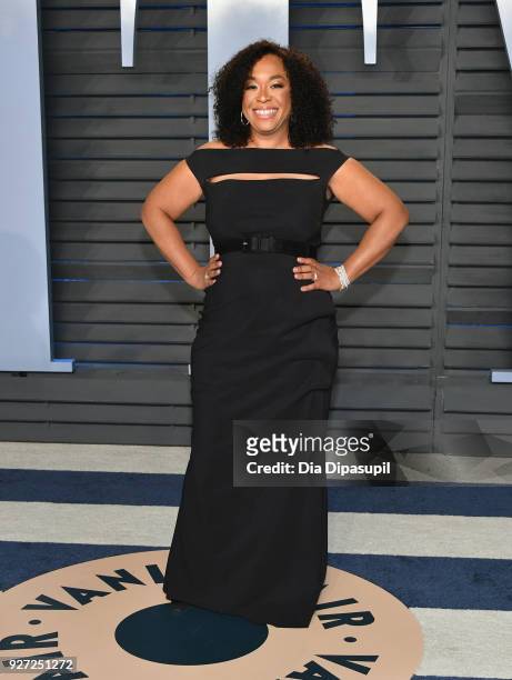 Shonda Rhimes attends the 2018 Vanity Fair Oscar Party hosted by Radhika Jones at Wallis Annenberg Center for the Performing Arts on March 4, 2018 in...