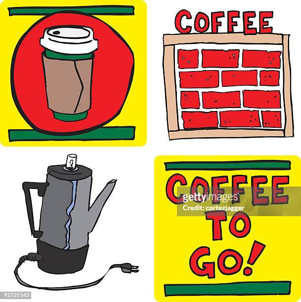 stockillustraties, clipart, cartoons en iconen met coffee to go! (vector illustration) - onderzetter