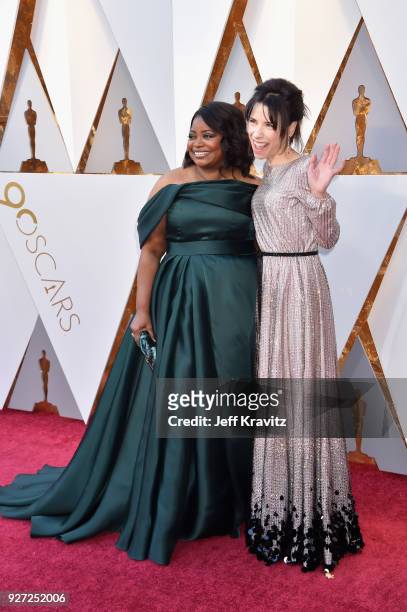 Octavia Spencer and Sally Hawkins attends the 90th Annual Academy Awards at Hollywood & Highland Center on March 4, 2018 in Hollywood, California.