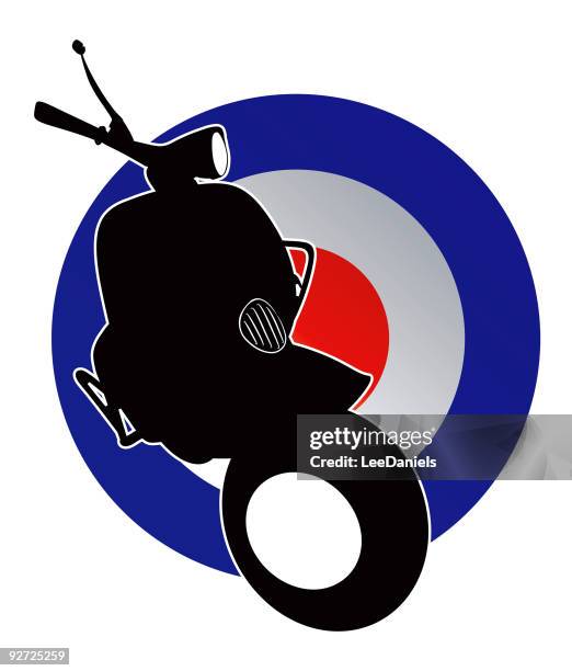 lambretta and mod target - mods stock illustrations