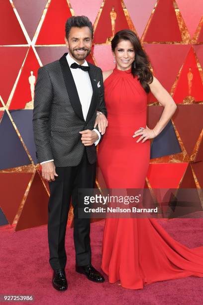 Eugenio Derbez and Alessandra Rosaldo attend the 90th Annual Academy Awards at Hollywood & Highland Center on March 4, 2018 in Hollywood, California.