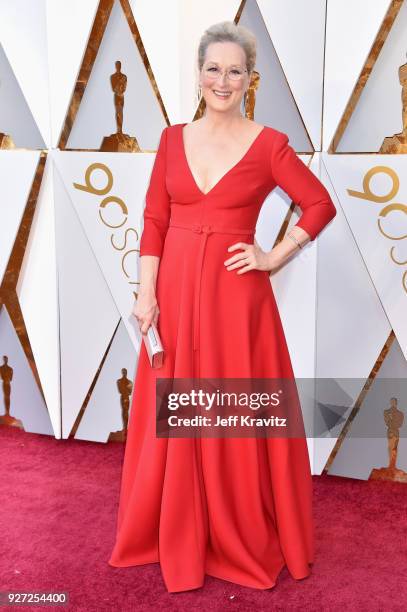 Meryl Streep attends the 90th Annual Academy Awards at Hollywood & Highland Center on March 4, 2018 in Hollywood, California.