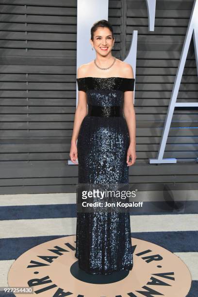 Editor-in-chief of Vanity Fair Radhika Jones attends the 2018 Vanity Fair Oscar Party hosted by Radhika Jones at Wallis Annenberg Center for the...