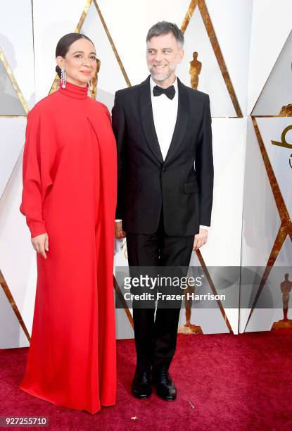 Maya Rudolph and Paul Thomas Anderson attend the 90th Annual Academy Awards at Hollywood & Highland Center on March 4, 2018 in Hollywood, California.
