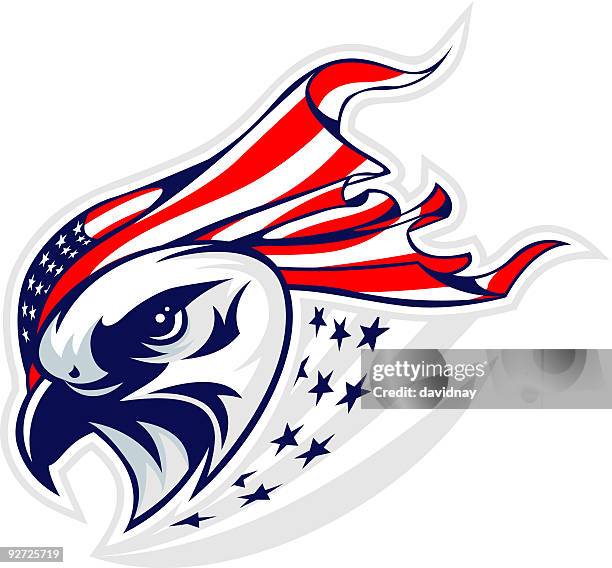 stockillustraties, clipart, cartoons en iconen met eagle patriot - 4th of july