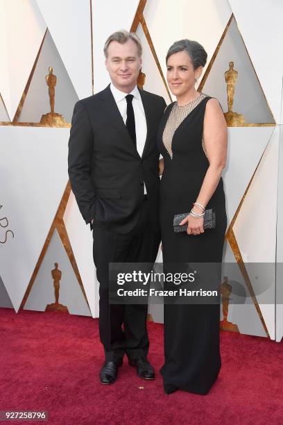 Christopher Nolan and Emma Thomas attend the 90th Annual Academy Awards at Hollywood & Highland Center on March 4, 2018 in Hollywood, California.