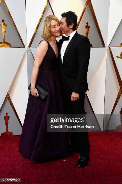 Yvonne Boismier Phillips and Lou Diamond Phillips attend the 90th Annual Academy Awards at Hollywood & Highland Center on March 4, 2018 in Hollywood,...
