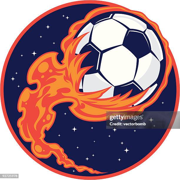 soccer comet - falling star stock illustrations