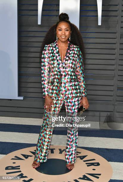 Angela Bassett attends the 2018 Vanity Fair Oscar Party hosted by Radhika Jones at Wallis Annenberg Center for the Performing Arts on March 4, 2018...