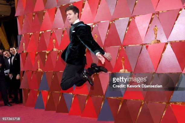 Ansel Elgort attends the 90th Annual Academy Awards at Hollywood & Highland Center on March 4, 2018 in Hollywood, California.