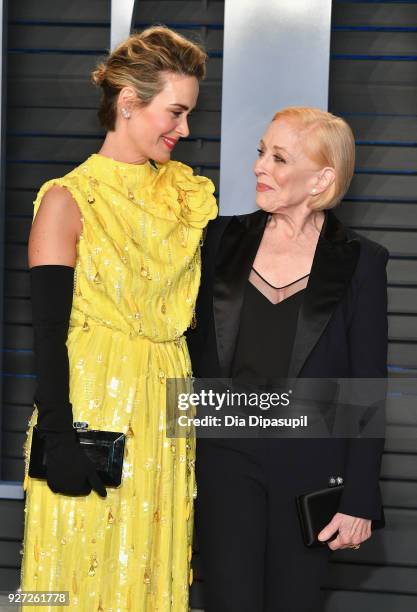 Sarah Paulson and Holland Taylor attend the 2018 Vanity Fair Oscar Party hosted by Radhika Jones at Wallis Annenberg Center for the Performing Arts...