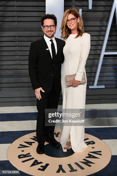 Abrams and Katie McGrath attend the 2018 Vanity Fair Oscar Party hosted by Radhika Jones at Wallis Annenberg Center for the Performing Arts on March...