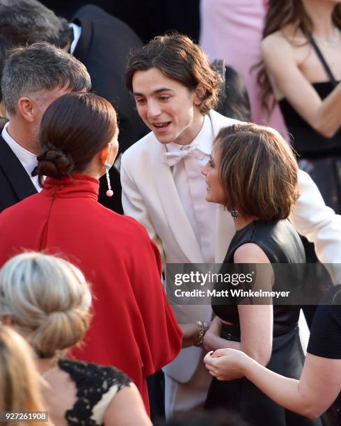 Timothee Chalamet attends the 90th Annual Academy Awards at Hollywood & Highland Center on March 4, 2018 in Hollywood, California.