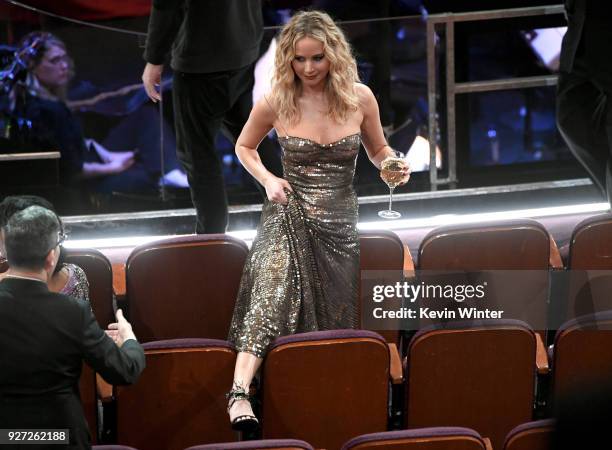 Actor Jennifer Lawerence in the audience during the 90th Annual Academy Awards at the Dolby Theatre at Hollywood & Highland Center on March 4, 2018...