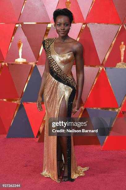 Lupita Nyong'o attends the 90th Annual Academy Awards at Hollywood & Highland Center on March 4, 2018 in Hollywood, California.