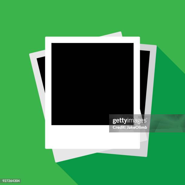 pictures icon flat - instant camera stock illustrations