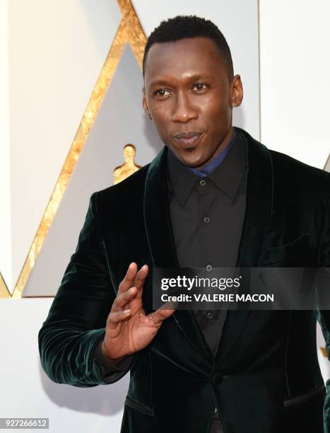 Actor Mahershala Ali arrives for the 90th Annual Academy Awards on March 4 in Hollywood, California. / AFP PHOTO / VALERIE MACON