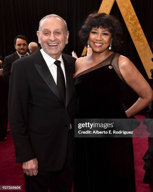 Stanley Isaacs and Cheryl Boone Isaacs attend the 90th Annual Academy Awards at Hollywood & Highland Center on March 4, 2018 in Hollywood, California.