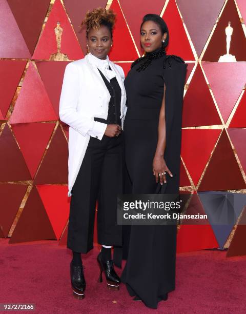 Dee Rees and Sarah Broom attend the 90th Annual Academy Awards at Hollywood & Highland Center on March 4, 2018 in Hollywood, California.