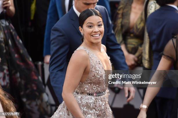 Gina Rodriguez attends the 90th Annual Academy Awards at Hollywood & Highland Center on March 4, 2018 in Hollywood, California.