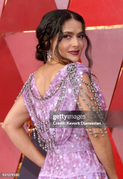 Salma Hayek attends the 90th Annual Academy Awards at Hollywood & Highland Center on March 4, 2018 in Hollywood, California.