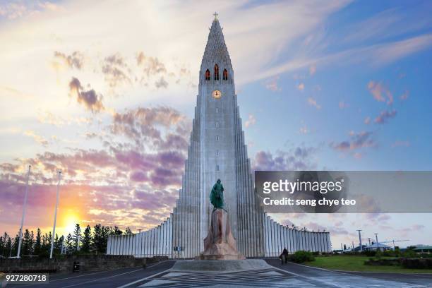 iceland - hallgrimskirkja stock pictures, royalty-free photos & images