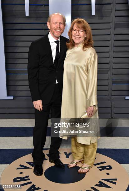 Director Ron Howard and actress Cheryl Howard attend the 2018 Vanity Fair Oscar Party hosted by Radhika Jones at Wallis Annenberg Center for the...