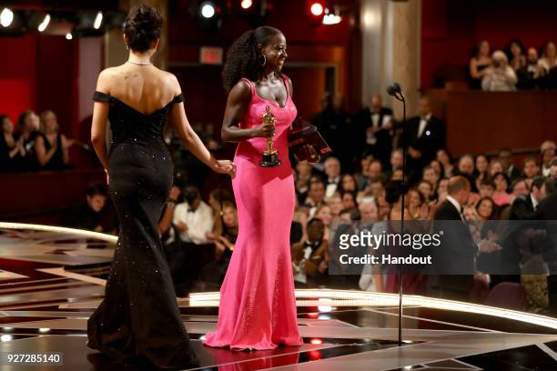 Viola Davis in this handout provided by A.M.P.A.S., attends the 90th Annual Academy Awards at the Dolby Theatre on March 4, 2018 in Hollywood,...