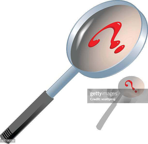 magnifying question - unexpected stock illustrations