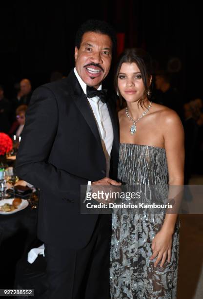 Lionel Richie and Sofia Richie attends the 26th annual Elton John AIDS Foundation Academy Awards Viewing Party sponsored by Bulgari, celebrating EJAF...