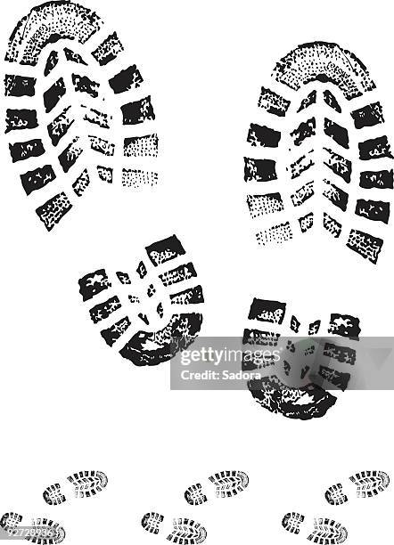 boot print - shoes stock illustrations