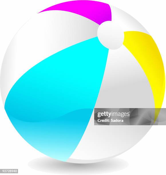 beach ball - inflatable ball stock illustrations