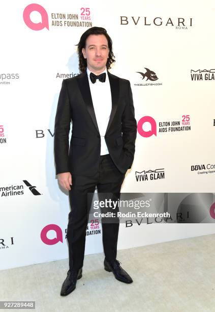 Chasez attends the 26th annual Elton John AIDS Foundation's Academy Awards Viewing Party at The City of West Hollywood Park on March 4, 2018 in West...