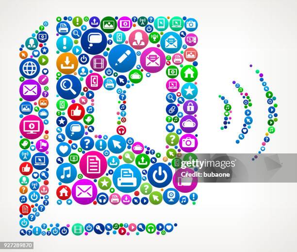 audio book internet communication technology icon pattern - audiobook flags stock illustrations
