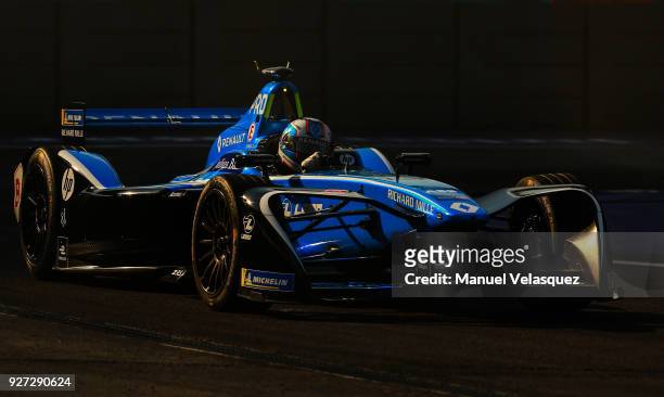Nico Prost of France and Renault Team during the Mexico E-Prix as part of the Formula E Championship at Autodromo Hermanos Rodriguez on March 03,...