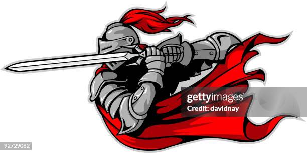 knight attack - sword stock illustrations stock illustrations