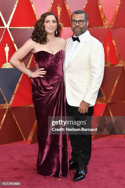 Chelsea Peretti and Jordan Peele attend the 90th Annual Academy Awards at Hollywood & Highland Center on March 4, 2018 in Hollywood, California.