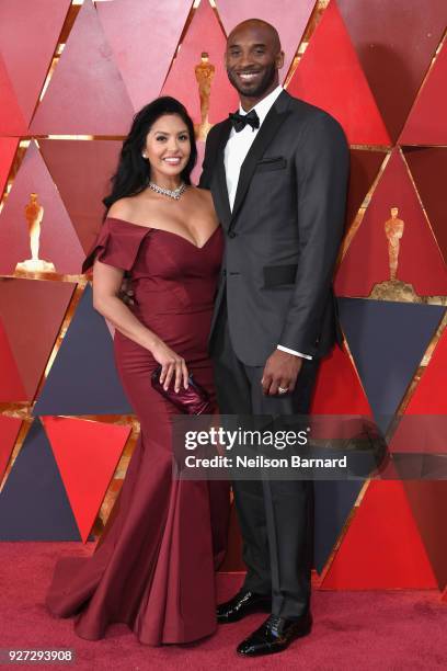 Vanessa Laine Bryant and Kobe Bryant attend the 90th Annual Academy Awards at Hollywood & Highland Center on March 4, 2018 in Hollywood, California.