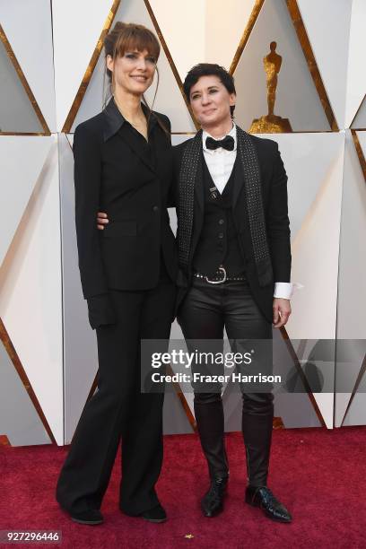 Lynn Shelton and Kimberly Peirce attend the 90th Annual Academy Awards at Hollywood & Highland Center on March 4, 2018 in Hollywood, California.