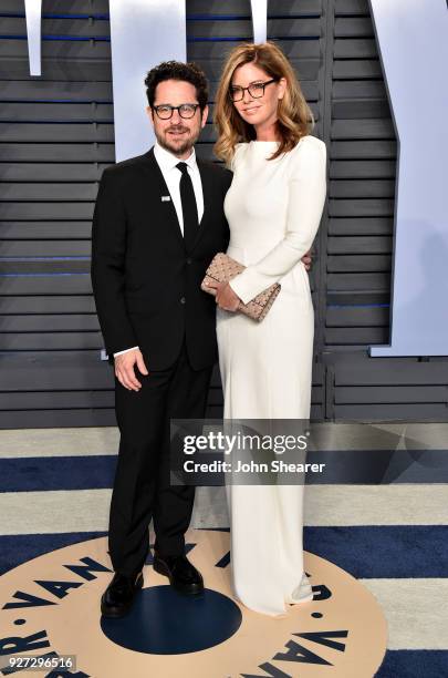 Director J.J. Abrams and Katie McGrath attend the 2018 Vanity Fair Oscar Party hosted by Radhika Jones at Wallis Annenberg Center for the Performing...