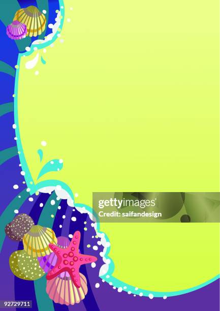 rough sea. - scallop shell vector stock illustrations