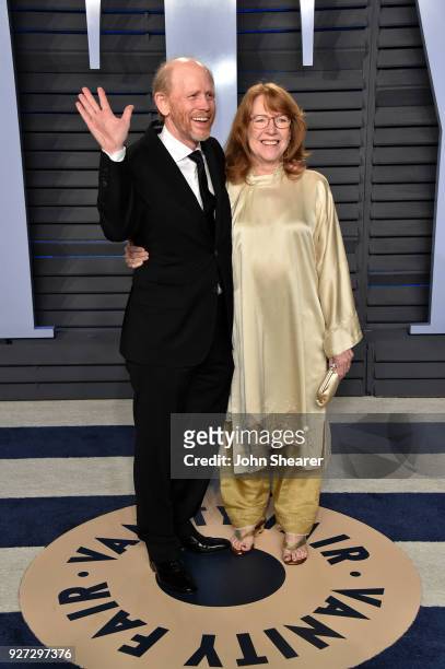 Director Ron Howard and actress Cheryl Howard attend the 2018 Vanity Fair Oscar Party hosted by Radhika Jones at Wallis Annenberg Center for the...