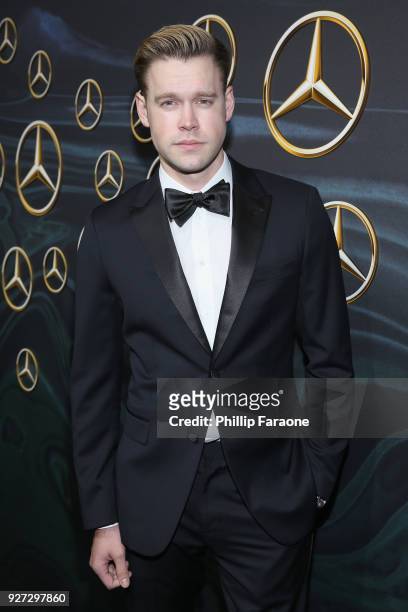 Actor Chord Overstreet attends Mercedes-Benz USA Official Awards Viewing Party at Four Seasons, Beverly Hills, CA on March 4, 2018 in Los Angeles,...