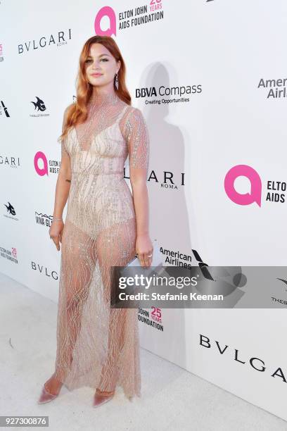 Jennifer Akerman attends the 26th annual Elton John AIDS Foundation Academy Awards Viewing Party sponsored by Bulgari, celebrating EJAF and the 90th...