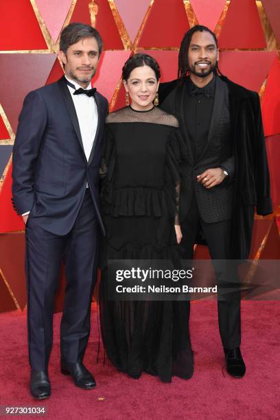 Gael Garcia Bernal, Natalia Lafourcade, and Miguel attend the 90th Annual Academy Awards at Hollywood & Highland Center on March 4, 2018 in...